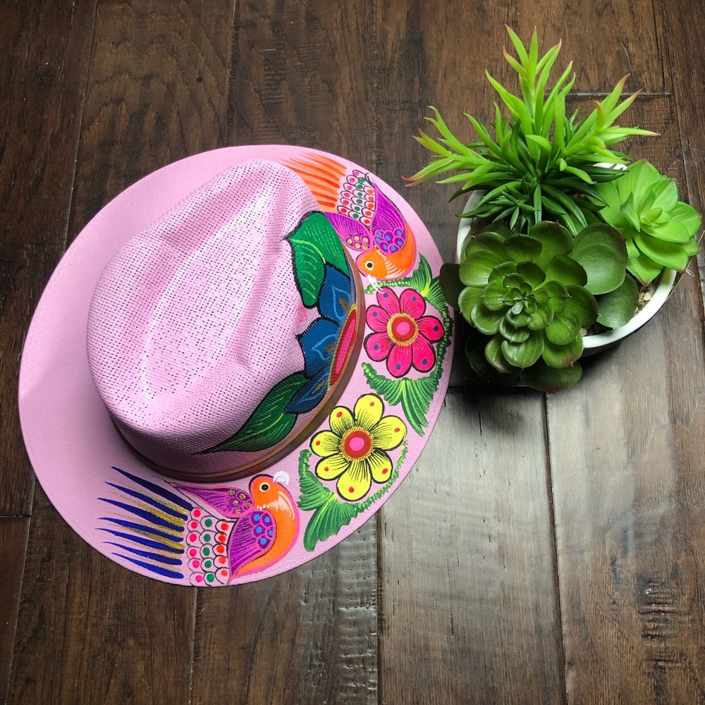 Sombrero hand painted with large brim/ala grande